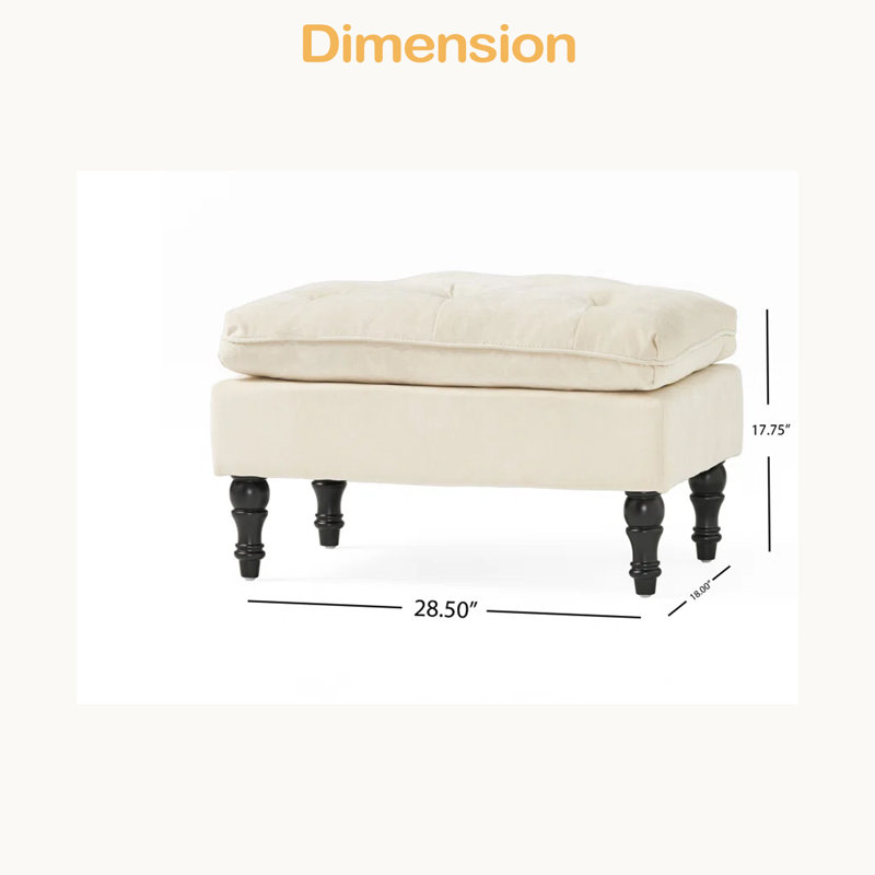 Repose-pieds avec coussin, Crème
