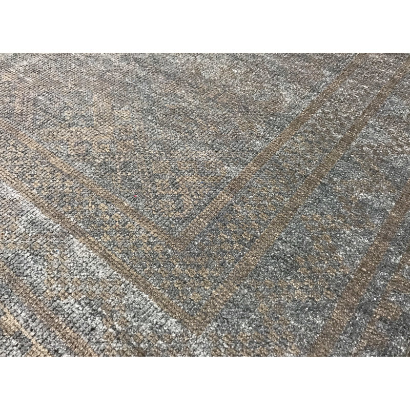 Wool Abstract Area Rug in Gray