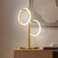 Lampe de table DEL industrielle 21 po Saturn en or avec 2 cerceaux lumineux amovibles et un gradateur tactile à 3 voies