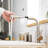 Stainless Steel Sink Faucet With Pull Out Spray, Brushed Nickel Finish, Modern Style For Kitchen & Bathroom Faucet, Down , 360 Swivel,-1575962193