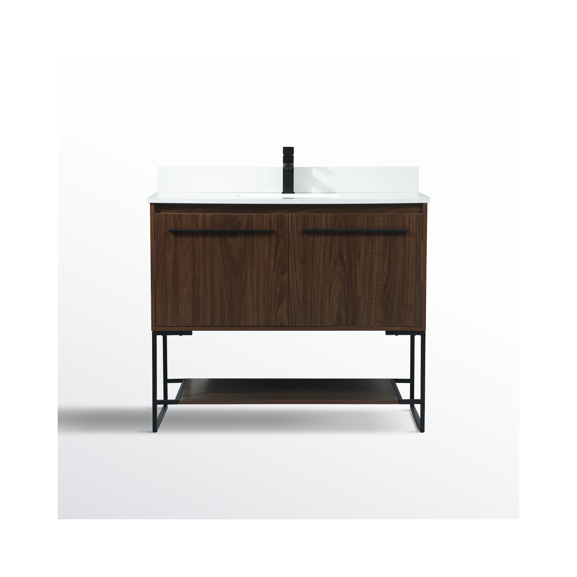 Rozell 40'' Single Bathroom Vanity, Walnut