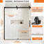 Porte de douche coulissante simple sans cadre l 59 po x H 75 po, quincaillerie noir mat de style grange, verre trempé transparent de 5/16 po (8 mm) avec revêtement facile à nettoyer, ouverture réversible gauche / droite, ouverture de 25 po