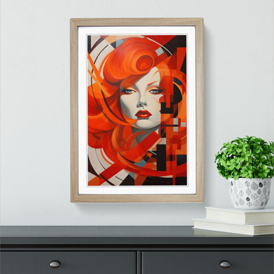 Red Headed Woman Constructivism - Framed Print