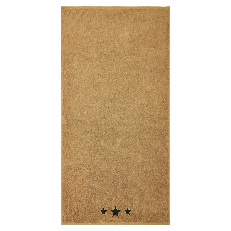 Ensemble de 2 serviettes de bain Timeless Linens Stars 27 x 54, Noir / brun clair