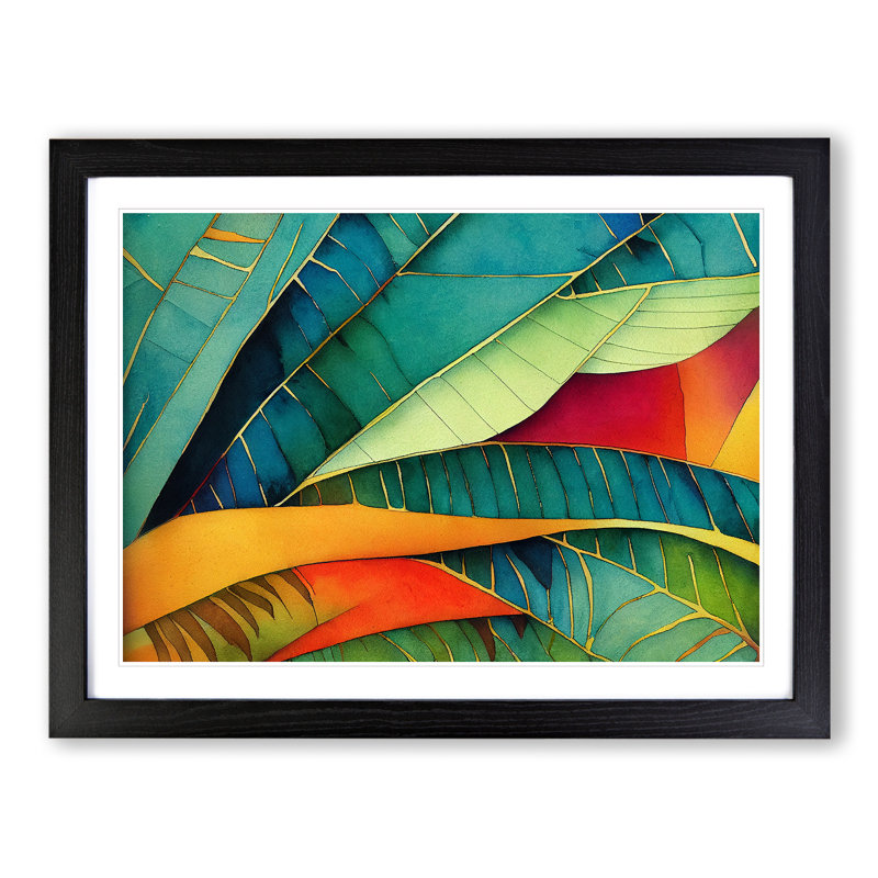 Jungle Flowers Vol.2 - Framed Print, Black, 46cm H x 64cm W x 2cm D