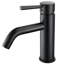 Robinet de lavabo de salle de bain à poignée simple 7,3 "H noir mat-62859298-134231768