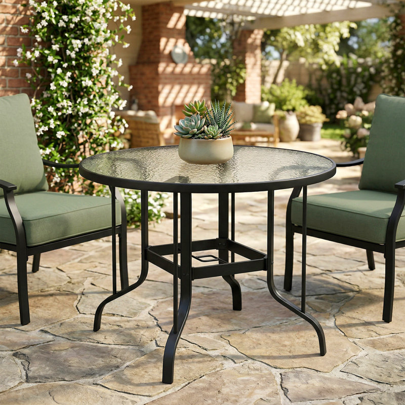 Table d'appoint pour l'extérieur, table de bout ronde pour patio de 38 po, table de jardin pour terrasse, table d'appoint décorative pour terrasse de balcon côté piscine
