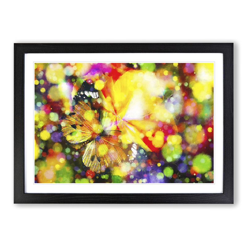 Butterfly Vol.2 - Picture Frame Painting, 27cm H x 36cm W x 2cm D, Black Framed