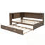 Tavis en bois pleine grandeur avec tablettes de rangement, USB, DEL et lit gigogne-116959353