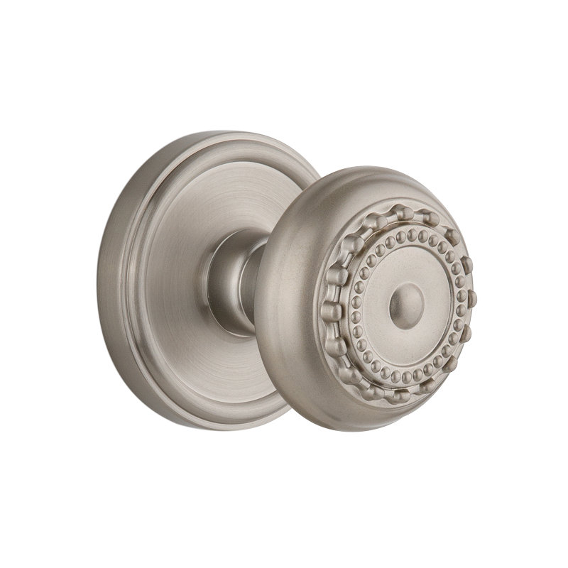 Grandeur Georgetown Rosette Double Dummy with Parthenon Door Knob, Satin Nickel