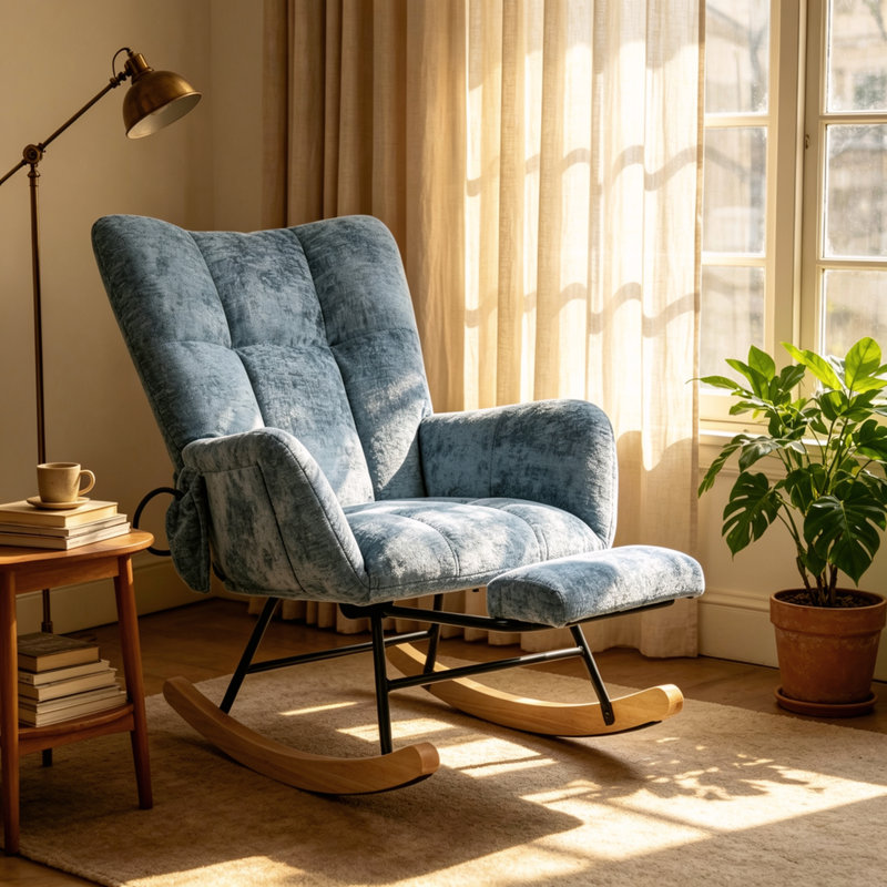 Chaise berçante Modern, Bleu