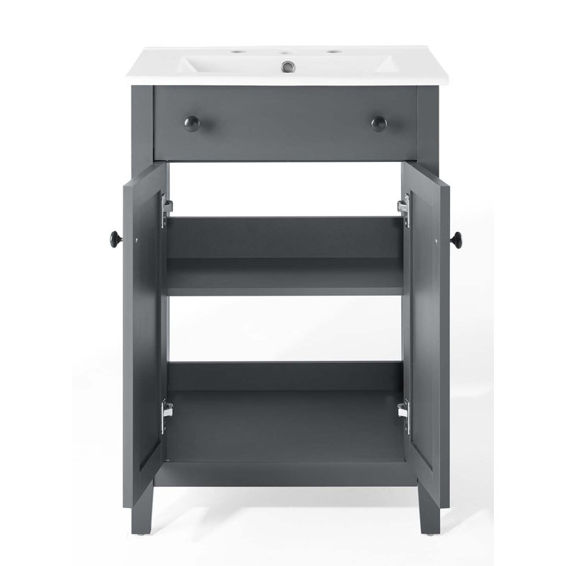 Nantucket 24" Gray and White Wooden Bathroom Vanity