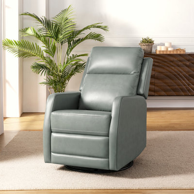 Fauteuil inclinable pivotant en similicuir McGuffey avec base en métal