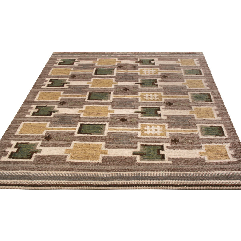 Scandinavian Wool Geometric Area Rug, Rectangle 14' x 20'