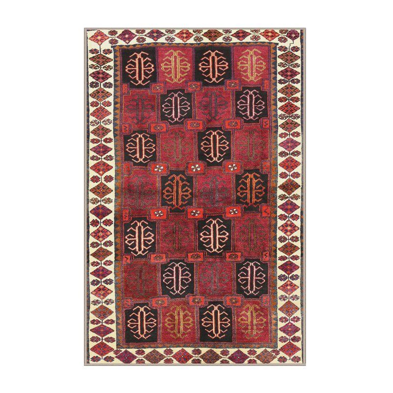 Tapis rouge à motif sud-ouest, Rectangle 2 pi x 5 pi