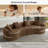 Chenille Boneless Curved Sofa, Left-right Symmetrical Design, Luxurious 4-seater Living Room Sofa-1495368334
