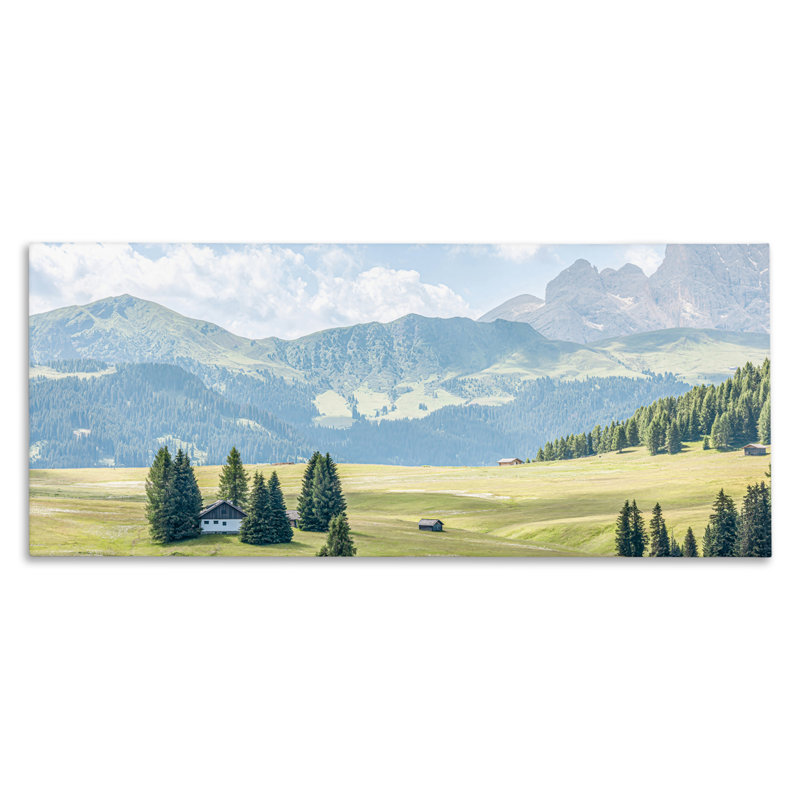 Art mural sur toile, "Solitaire Cabin in Valley", conception par ERIN MARIE, H 17 po x l 40 po