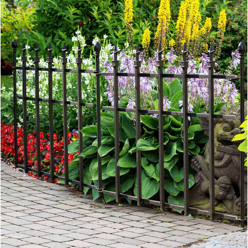 Skillings 76cm H x 93cm W Black Metal Fence Panels