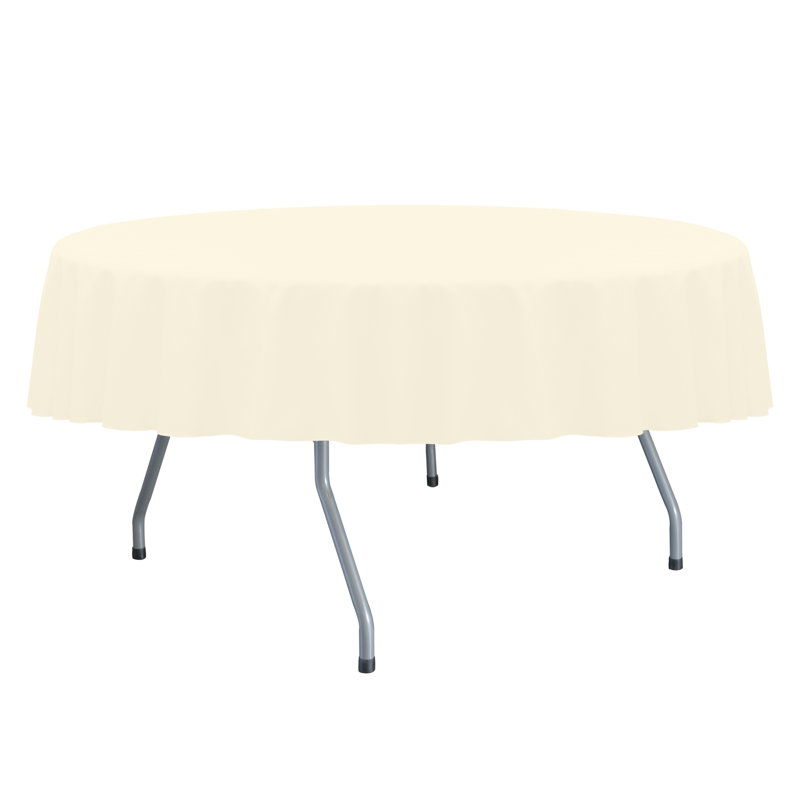 Solid Color Round Tablecloth, 3, Ivory