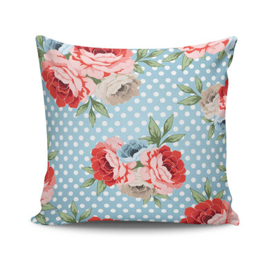 Decorative Cushion, 17.0 x 17.0 Inches, 50% Cotton / 50% Polyester, Machine Washable, Ironable, Silicone Filling, Concealed Zip Closure | Soft & Stylish Throw Pillow for Living Room, Bedroom, & Office Décor