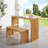 Dining Bench And Table, Pine Indoor Wood Bench For Entryway,Living Room,Kitchen And Bedroom Table And Bench Set (Nature, Long Bench & Table)Tempered Glass Included