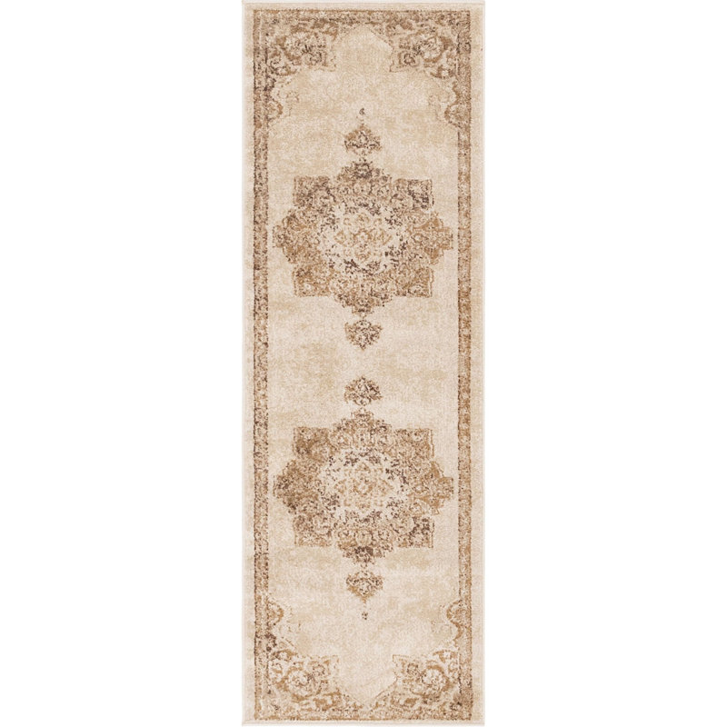 Tapis traditionnel Ulla couleur chameau, Tapis de couloir 2 pi x 6 pi
