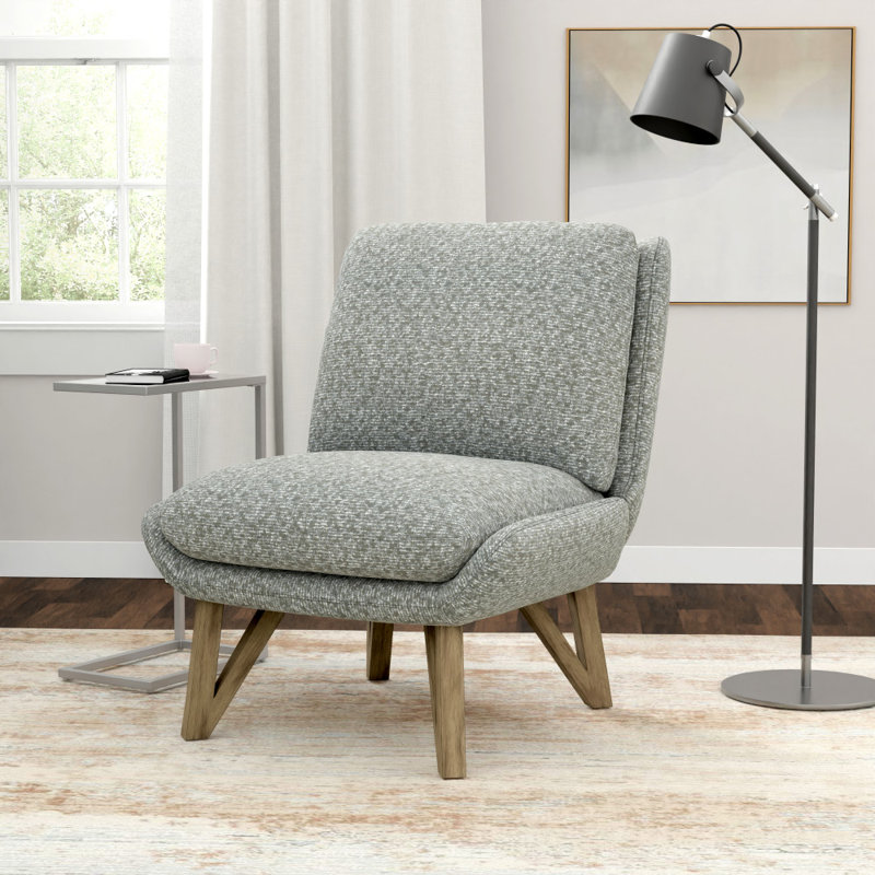 Hakimuddin Upholstered Side Chair, Gray Polyester
