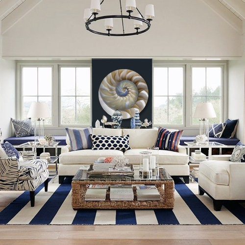 Sea Shell Swirl Print, 36" H x 36" W x 1.5" D