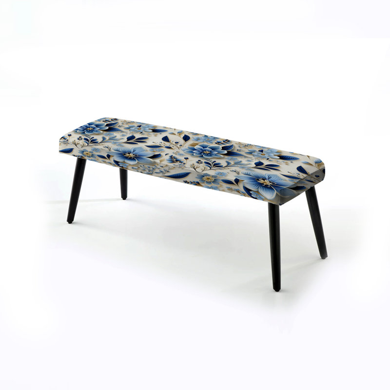 Banc rembourré noir, Motif cachemire scandinave de simplicité