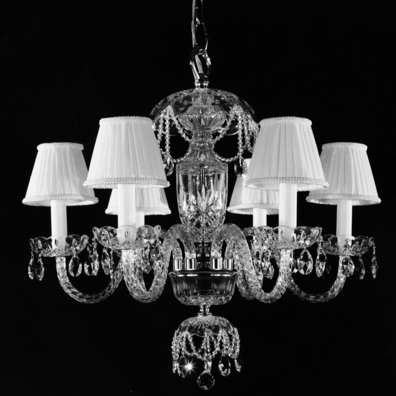 Demby 6 - Light Shaded Chandelier, Polished Chrome Plated