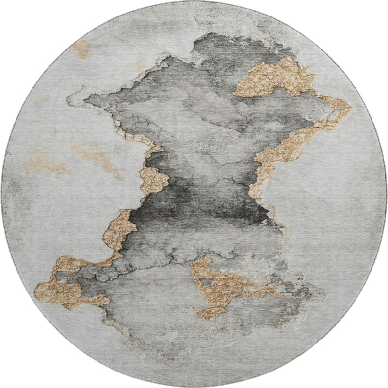 Premium Machine Washable Jacquez AMF1795 Modern Rug, Round 8'