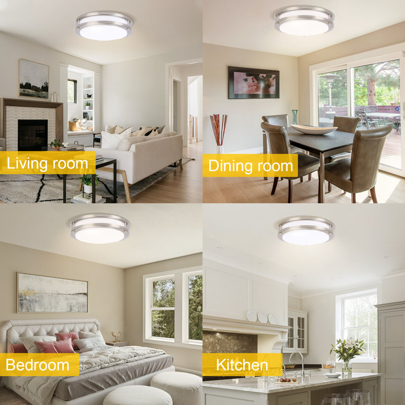 Kalium LED Flush Mount Ceiling Light with Remote 2 Pack 13 Inch Flush Mount Ceiling Light Fixture,24W 3000K-6000K Adjustable Color Temperature,Dimmable Lighting Fixtures for Kitchen Bedroom Hardwired Installation