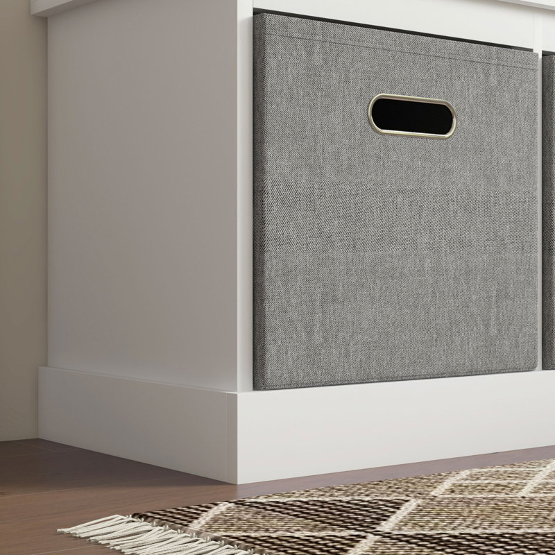 Phinneaus Linen Upholstered Storage Bench, White