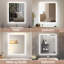 Miroir de salle de bain mural l 30 po x H 36 po à fixation murale avec lumières à intensité variable antibuée 3 lumières