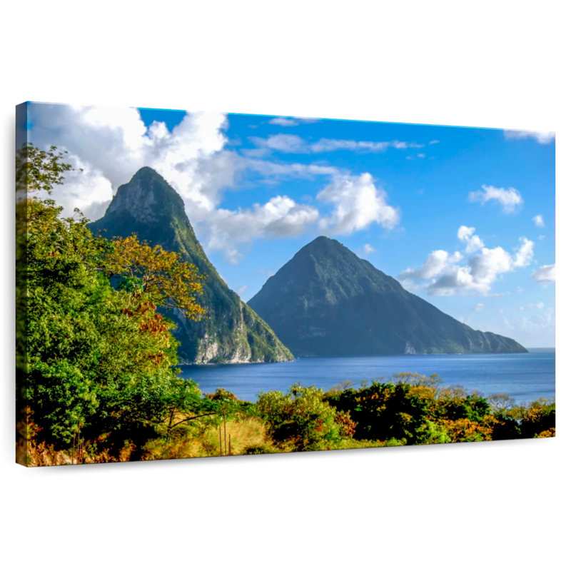 Ravi Pitons In St. Lucia, 30" H x 45" W