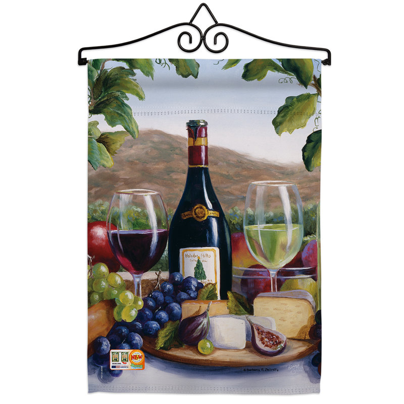 Verre à vin 2 faces 19 x 13 po ensemble de drapeaux