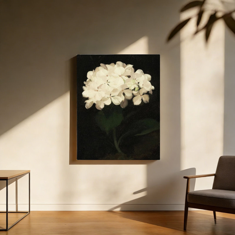 Fleurs rétro, art mural encadré en bois à l'arrière, L 30 x l 20