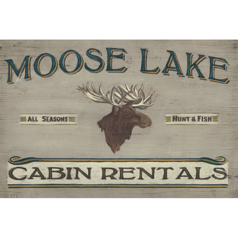 Lodge Sign IV by June Erica Vess - Wrapped Canvas Print, 61cm H x 91cm W