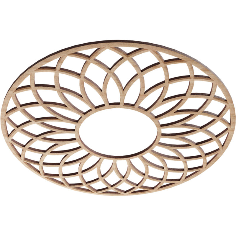 Médaillon de plafond 16 "x 16" x P 5 1/2 "x P 3/8", Aulne, H 16 po x l 16 po x P 0,38 po