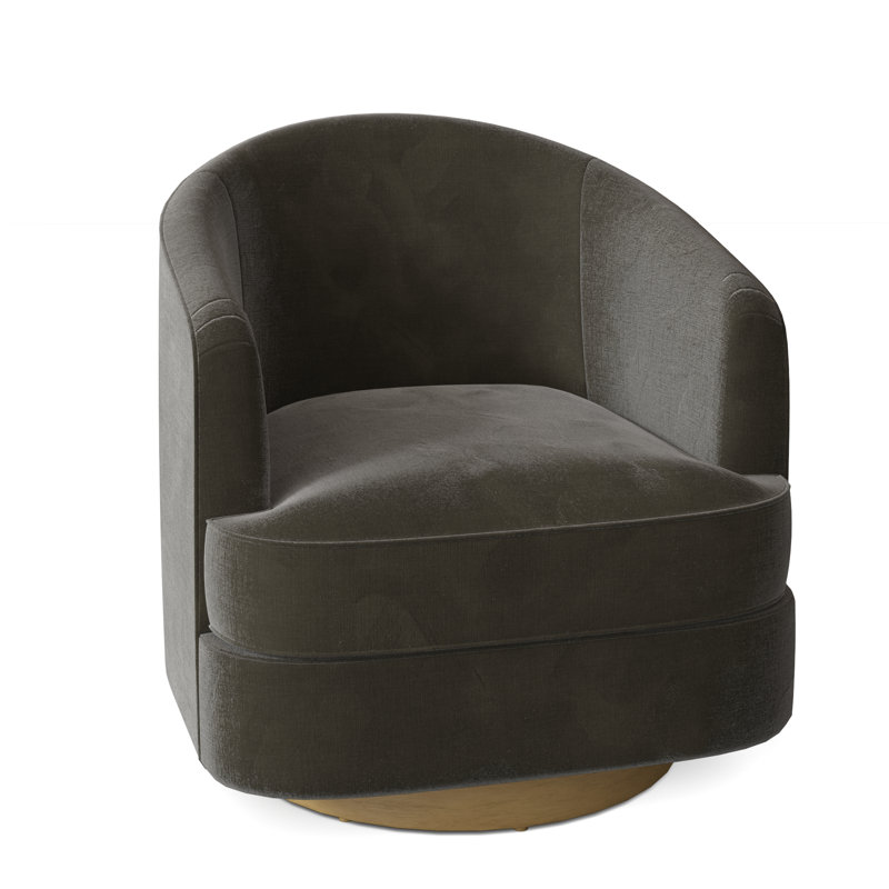 Tipsy Upholstered Swivel Barrel Chair, Montego Bay, 9953 Loden 100% Polyester