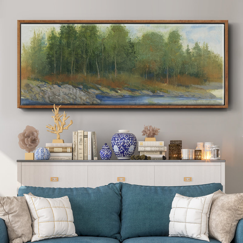 From the Banks I- Framed Canvas, 8" H x 20" W
