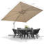 Roric  White Pole 108'' x 132'' Square Economical Large Beige Umbrella With 360° Rotation-629926115