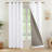 Full Blackout Faux Linen Look Thermal Insulated Grommet Curtains (Set of 2)-811484118-811484123