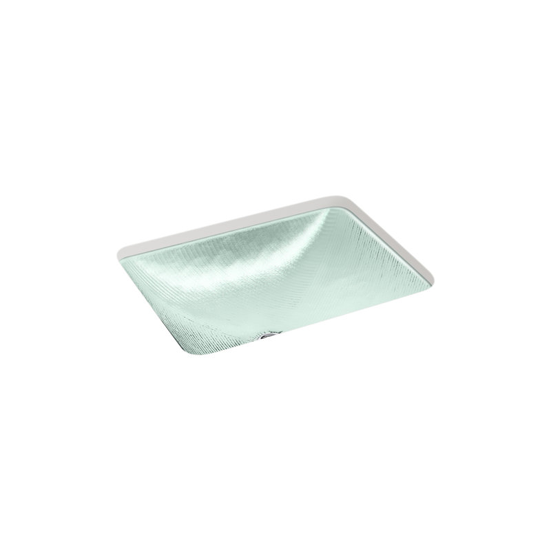 Yepsen Glass Undermount Bathroom Sink, Green Translucent