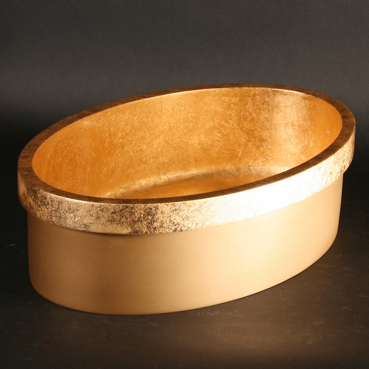 Vetro Freddo 21'' L Bathroom Sink, Gold Leaf