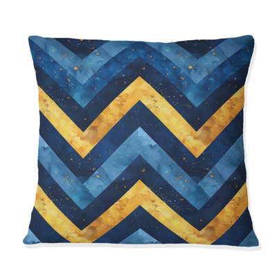 Motif à chevrons bleu et or IV - Modern