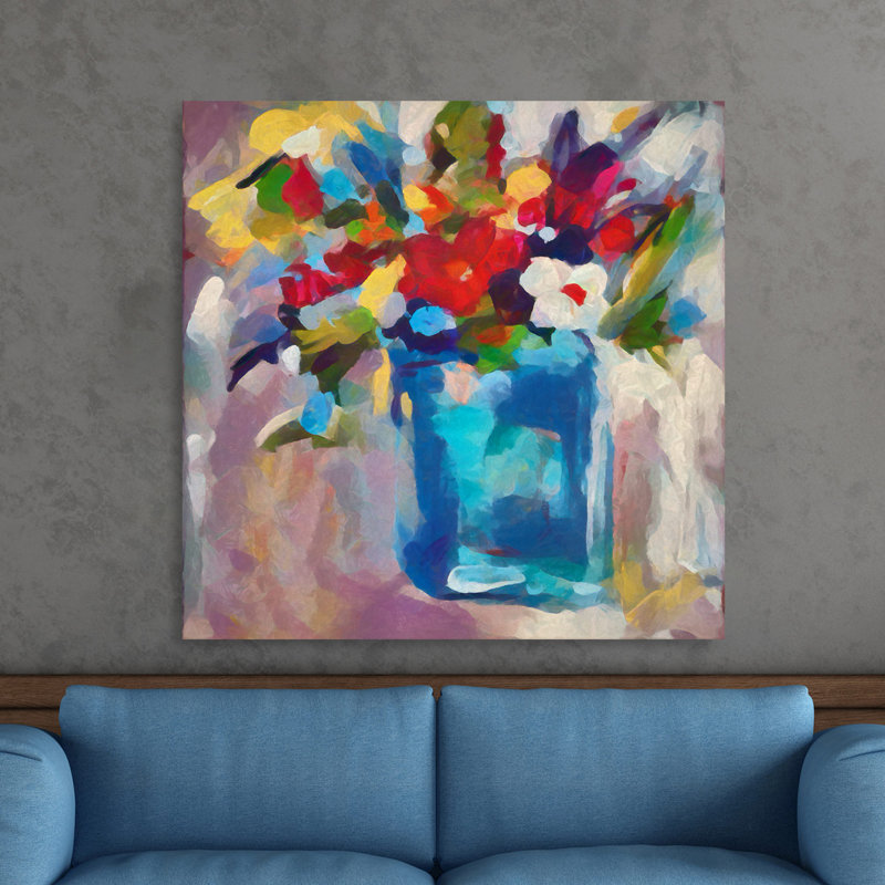 Abdouallah " Poppy Bouquet ", 36" H x 36" W x 1.5" D