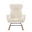 Chaise berçante en tissu blanc cassé Teddy