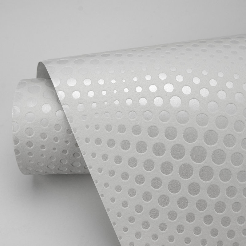 Rouleau de papier peint embossé L 33 pi x l 20,9 po Dereham Bubble, Blanc