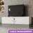 Crafton Modern 102.4'' White Entertainment Center TV Stand With Bookshelves For 55/58/65/75 Inch TV, Wood Storage Living Room Cabinet Set Includes Media Console Table And Lights Glass Display China Shelves-1721110740